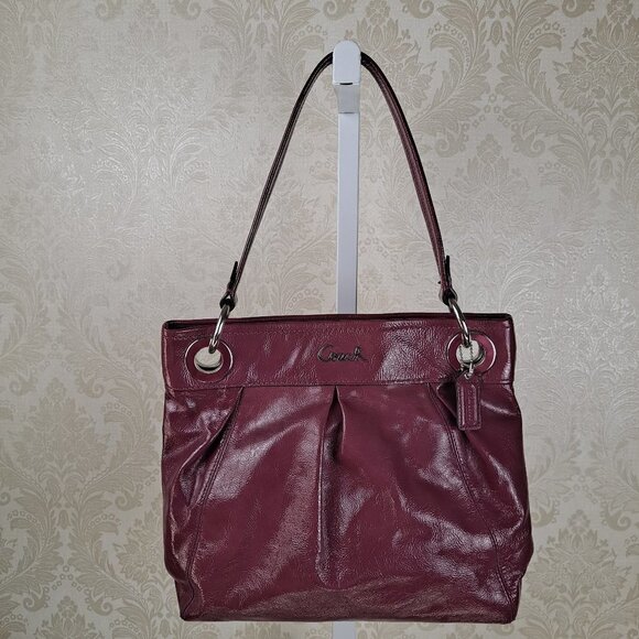 Coach Ashley Hippie Patent Leather Rose Pink Shoulder Bag with Matching Wallet - Picture 1 of 16